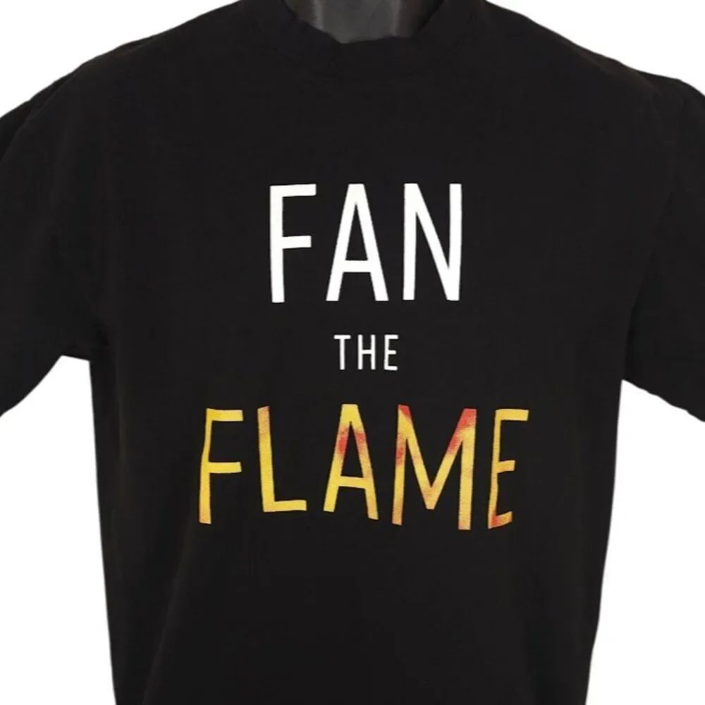 Fan The Flame T Shirt Mens Size Medium Black Made In USA
